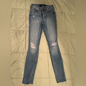 Hollister Light Blue Ripped Skinny Jeans